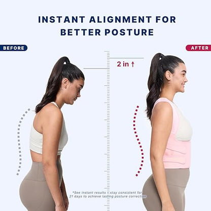 Fit Geno Back Brace Posture Corrector for Women: Shoulder Straightener Adjustable Full Back Support Upper and Lower Back Pain Relief - Scoliosis Hunchback Hump Thoracic Spine Corrector Large