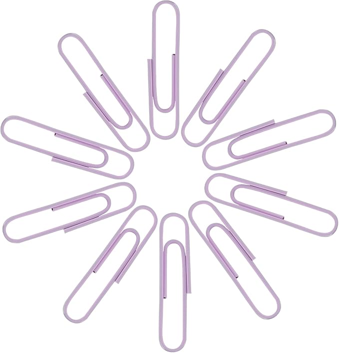 100Pcs 2 Inch Large Paper Clips, Lavender Coated Jumbo Reusable Big Paperclips for Office School Home Document Organizing