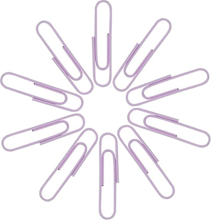 100Pcs 2 Inch Large Paper Clips, Lavender Coated Jumbo Reusable Big Paperclips for Office School Home Document Organizing