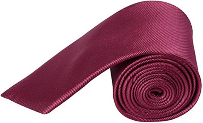 QBSM Mens Solid Polyester Textile Neckties Pure Color Neck Ties