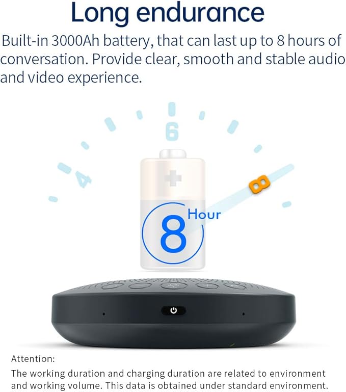 BluePod Conference Speakerphone, Bluetooth and USB Conference Microphone & Speaker, VoiceLoc and VoiceCap Function with 6 Omnidirectional Microphones, for Meeting Room or Home Office