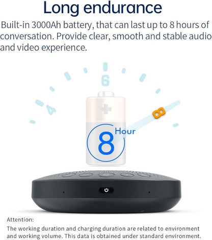 BluePod Conference Speakerphone, Bluetooth and USB Conference Microphone & Speaker, VoiceLoc and VoiceCap Function with 6 Omnidirectional Microphones, for Meeting Room or Home Office