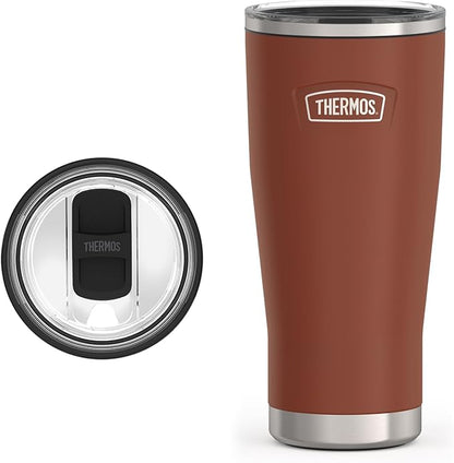 THERMOS ICON SERIES, Stainless Steel Cold Tumbler with Slide Lock, 24 Ounce, Saddle