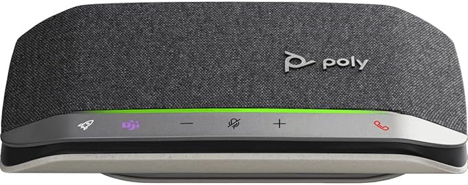 Poly - Sync 20 USB-A Personal Smart Speakerphone (Plantronics) - Connect to Cell Phone via Bluetooth and PC/Mac via USB-A Cable - Works with Teams (Certified), Zoom & More,Black