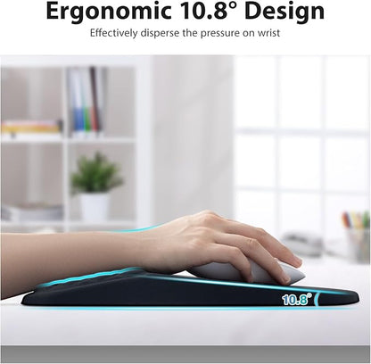 3 in 1 Ergonomic Wrist Rest for Keyeboard and Mouse, Non-Slip Desk Mouse Pad with Wrist Support, Keyboard Wrist Rest and Mouse Pad Set Massage Design (Black)