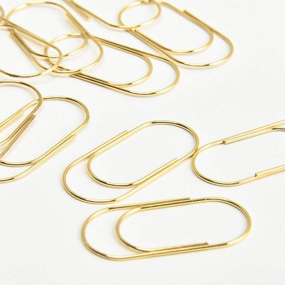 Gold Large Paper Clips, 50pcs 50mm/1.97" Oversized Jumbo Wide Planner Giant Paper Clip Non Skid Smooth Finish Steel Wire Office Supply Invitation Accessories (Gold)