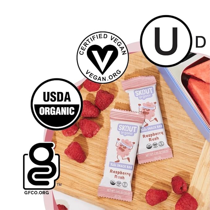 Skout Organic Real Food Bars for Kids Fruit Variety Pack (18 Pack) | Organic Snacks for Kids | Plant-Based Nutrition, No Refined Sugar | Vegan | Gluten, Dairy, Grain & Soy Free