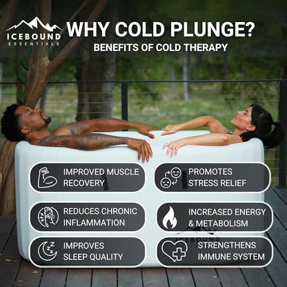 XL Cold Plunge Tub with Water Chiller - 1HP Hot and Cold Water Chiller for Ice Bath – 150 Gallon Cold Tub - Premium Ice Plunge Tub with Chiller - WiFi - Filter - Ozone/UV - Ice Bath with Chiller