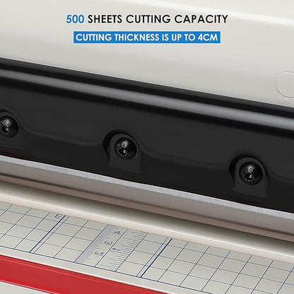 FAHKNS 12" Heavy Duty Guillotine Trimmer Paper Cutter,Cortadora de Papel 400 Sheets Paper Trimmer with Double Safety Protection Durable HSS Blade for Cutting Paper