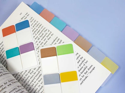 ELII 1 Inch Sticky Index Tabs, 500 Pcs Book Markers, Writable and Transparent for Notebooks, Pages, Colored Markers for Books, Annotating (Morandi)