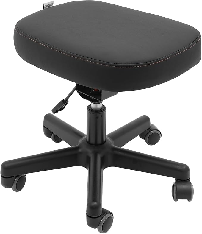 Footrest Stool Under Desk, Rolling Swivel Stool Chair with Height and Tilt Angle Adjustment, 360° Rolling Massage Chair with Wheels, Ergonomic Foot Rest for Home Office,Gaming,Salon,Massage,Study Room