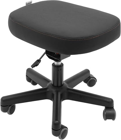 Footrest Stool Under Desk, Rolling Swivel Stool Chair with Height and Tilt Angle Adjustment, 360° Rolling Massage Chair with Wheels, Ergonomic Foot Rest for Home Office,Gaming,Salon,Massage,Study Room
