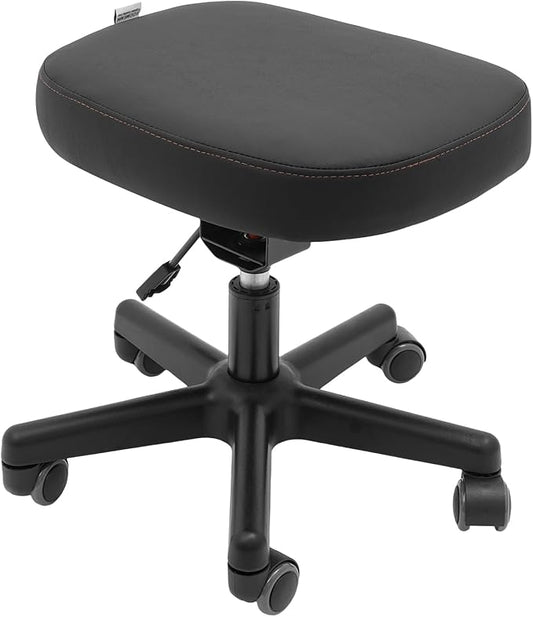 Footrest Stool Under Desk, Rolling Swivel Stool Chair with Height and Tilt Angle Adjustment, 360° Rolling Massage Chair with Wheels, Ergonomic Foot Rest for Home Office,Gaming,Salon,Massage,Study Room