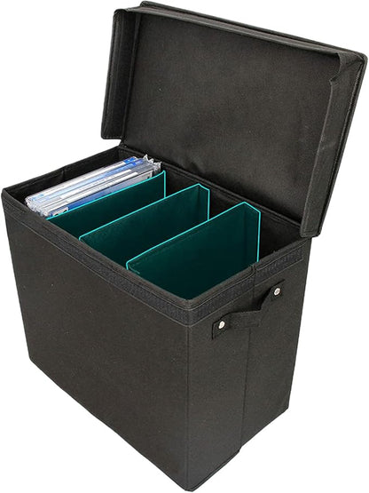 Document Organizer - Large Capacity Comics Box, Portable File Container | Box with Handle and Dividers | For Office, School, Home, Bedroom, Car and Travel