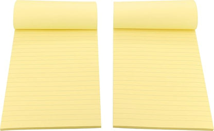 2 Pads Lined Sticky Notes 5 x 8 in, Pastel Yellow, Large Sticky Notes with Lines, Yellow Sticky Note Pads for Home, Office, School, 50 Sheets/Pad, 100 Sheets Total, 4A 5082-Y-L