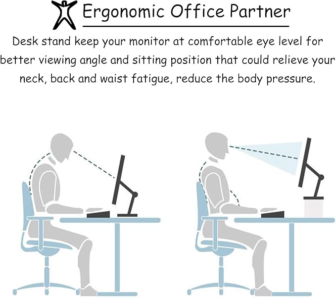 Corner Monitor Stand Cut Triangle Computer Stand for Desk, White Corner Monitor Riser with Storage, Office Desktop Wood Shelf Underneath for Keyboard Mouse, 36655