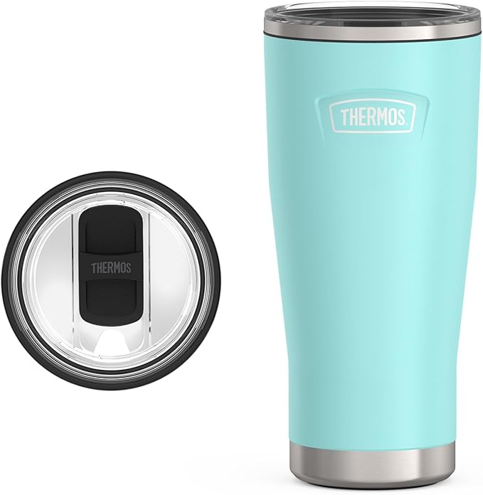 THERMOS ICON SERIES, Stainless Steel Tumbler with Slide Lock, 24 Ounce, Sea Green