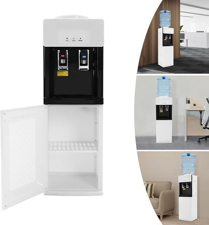 Top Loading Water Cooler, Hot & Cold Water Dispenser for 5 Gallon Bottles, Child Safety Lock, Water Coolers for Homes, Kitchens, Offices, Dorms (White Black)