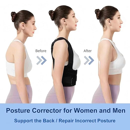 Posture Corrector for Women and Men, Upgraded Adjustable Back Brace for Upper and Lower Back Pain Relief, Shoulder Straightener for Scoliosis, Hunchback, Hump, Thoracic, Spine Corrector,M (34"-41")
