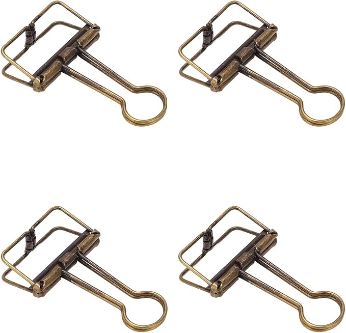 Clips 32mm Metal, 50 Pieces Strong Clamping Force, Hollow Design, Bronze - Assorted Sizes, Medium Shaped Paper Clips, Cute Office and School Supplies (Antique Bronze)