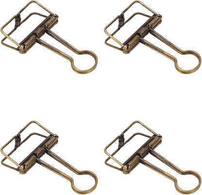 Clips 32mm Metal, 50 Pieces Strong Clamping Force, Hollow Design, Bronze - Assorted Sizes, Medium Shaped Paper Clips, Cute Office and School Supplies (Antique Bronze)