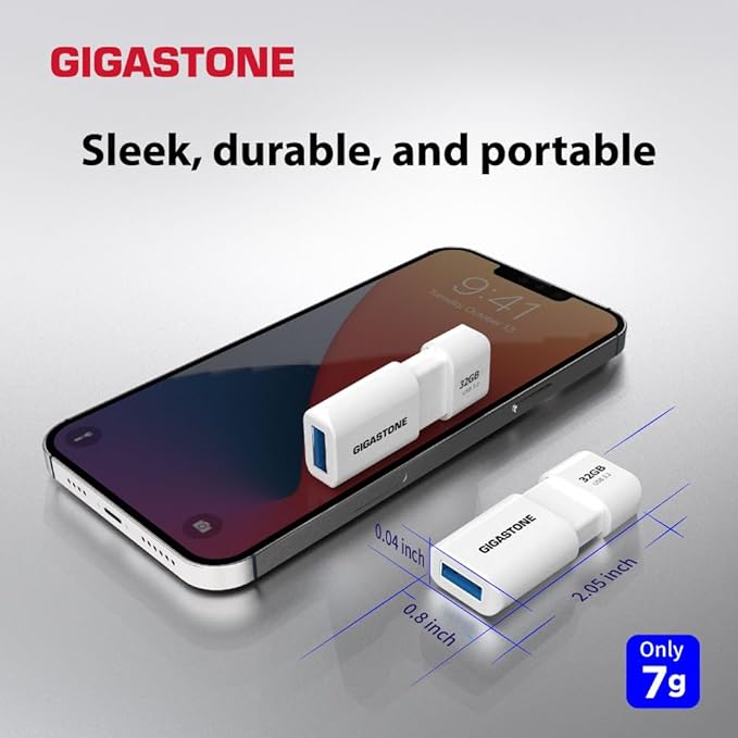GIGASTONE 64GB Flash Drive (10 Pack) Z60 USB 3.2 Gen 1, 100MB/s Ultra Fast, Retractable Capless Slider Design, Data Storage, Backup for PC/Mac/TV/Car Audio, USB 2.0/3.0/3.1 Compatible