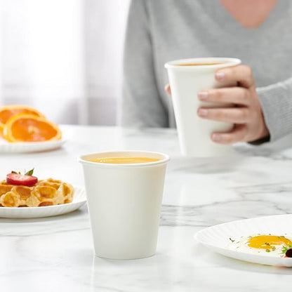GUSTO White Paper Cups [12 oz - 300 Count] Disposable Coffee Cup for Hot Drinks – Sturdy & Eco-Friendly – for Tea, Cocoa & More – Formerly Comfy Package