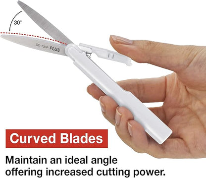 Plus Pen Style Compact Twiggy Scissors with Cover, White