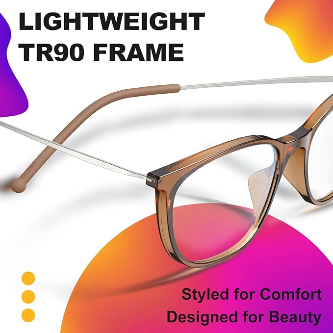 VISOONE Anti Slip TR90 Blue Light Blocking Glasses Size M Eyewear Frame with Anti Glare Eye Protection for Women GaeL