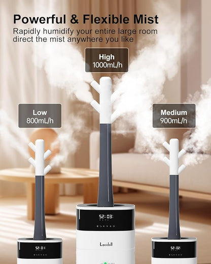 Cool and Warm Mist Humidifier for Large Room, 5.3 Gallon/20L, Top Fill, White