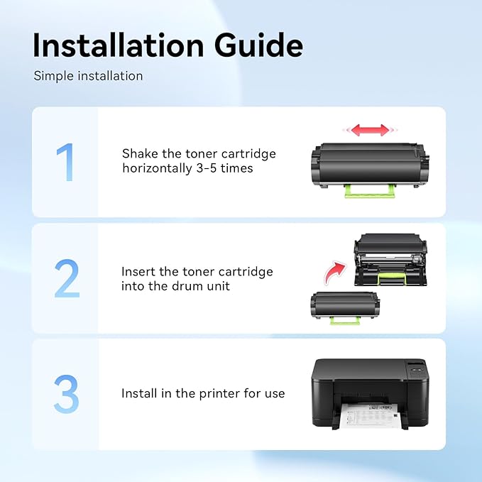 62D1000 Black Toner Cartridge with Chip 1-Pack High Yield Replacement for Lexmark 62D1000 Toner Compatible for Lexmark MX710 MX711 MX810 MX811 MX812 Series Laser Printer Ink Copier DE DHE DTHE DFE DME