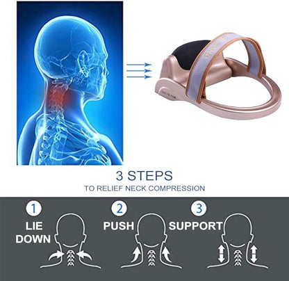 WOOLALA Cervical Neck Traction Device, Chronic Neck Pain Relief Muscle Relax Pillow with Band Neck Curve Correct Home Neck Stretcher