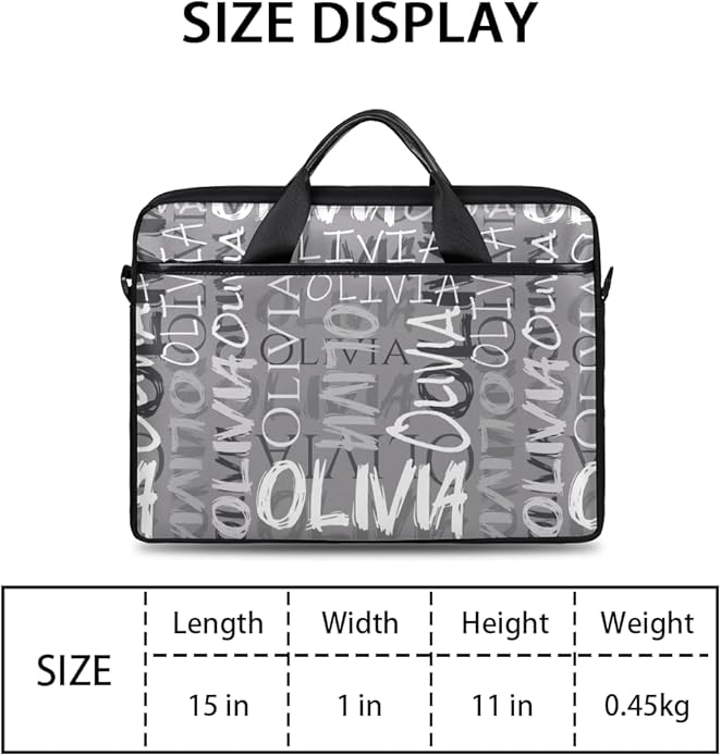 Custom-Laptop-Bag 15 Inch with Name Photo Personalized-Computer-Shoulder-Case Briefcases for Women Men Business