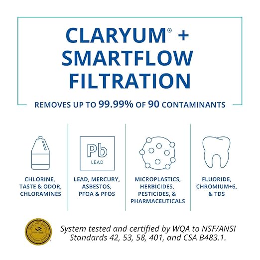 Aquasana SmartFlow® Reverse Osmosis Water Filter | RO Under Sink System | WQA certified up to 99.99% of 90 contaminants including fluoride, PFAS, arsenic, lead, and chlorine | Oil rubbed bronze faucet
