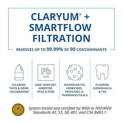 Aquasana SmartFlow® Reverse Osmosis Water Filter | RO Under Sink System | WQA certified up to 99.99% of 90 contaminants including fluoride, PFAS, arsenic, lead, and chlorine | Oil rubbed bronze faucet