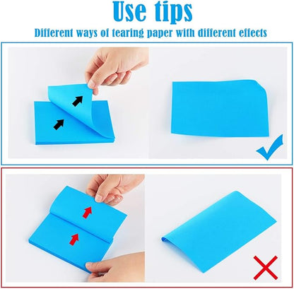 Sticky Notes Large 1000 Sheets,3 x 5'' Self-Stick Note Pads,Bright Colorful Sticky Notes 76x127mm,Super Sticking Memo Pads Clean Removal,Easy to Post Sticky Pads for Office Home School,10 Pack