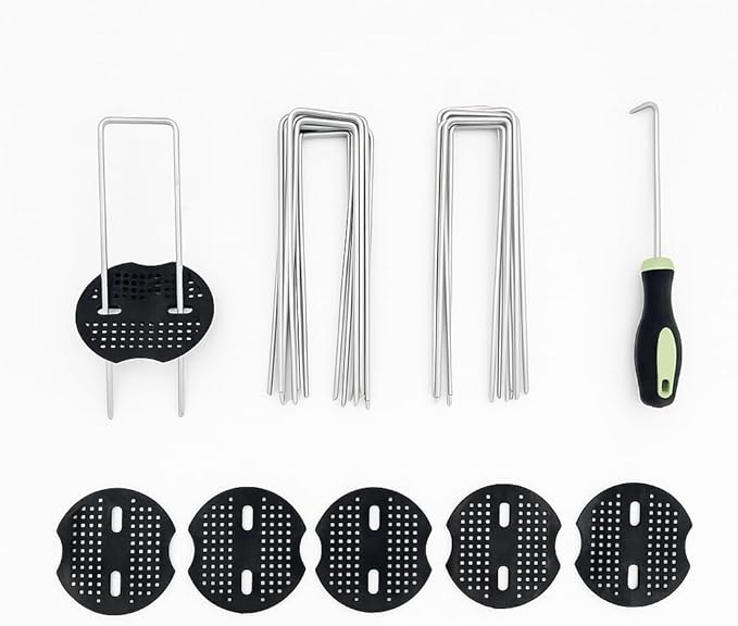 6-Inch Landscape Staples, 50-Pack, Hot-Dip Galvanized Heavy-Duty Steel, U-Shaped Garden, Yard, Tent Stakes for Landscape Fabric, Weed Barrier, Plant Covers, Lawn, Turf Grass, Christmas