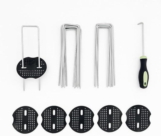 6-Inch Landscape Staples, 50-Pack, Hot-Dip Galvanized Heavy-Duty Steel, U-Shaped Garden, Yard, Tent Stakes for Landscape Fabric, Weed Barrier, Plant Covers, Lawn, Turf Grass, Christmas