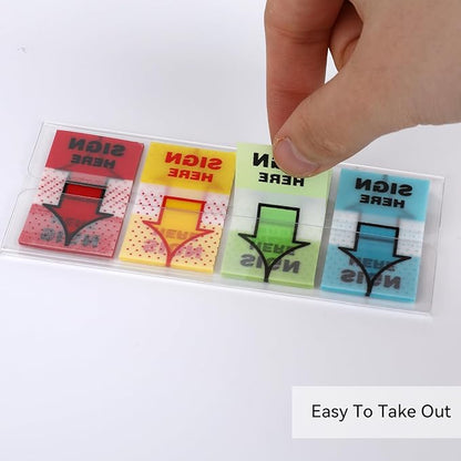 600 PCS Sign Here Tabs, Arrow Labels Stickers Post Notes Flags Adhesive Sticky Signature Tags for Documents Notebooks Home Office School Supplies