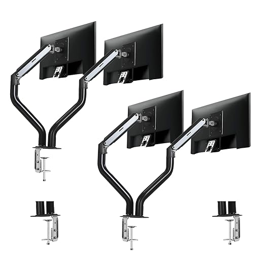 Okak Dual Monitor Stand for Desk Dual Monitor Arm Mount Computer for VESA Mounting Holes 75 and 100mm, 15 to 27 Inch Screens Stand Up to 26.4lbs, Office Desk Accessories, Two Pack