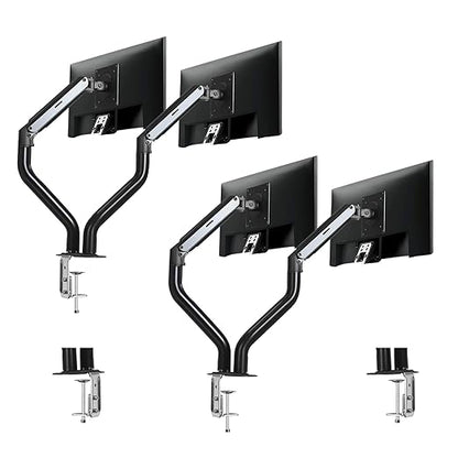 Okak Dual Monitor Stand for Desk Dual Monitor Arm Mount Computer for VESA Mounting Holes 75 and 100mm, 15 to 27 Inch Screens Stand Up to 26.4lbs, Office Desk Accessories, Two Pack