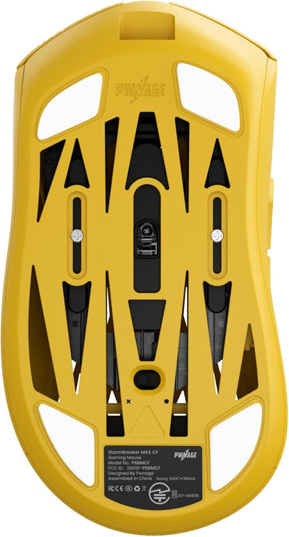 PWNAGE Stormbreaker Max CF Wireless Gaming Mouse 8kHz - 45grams Ultralight Esports Pro Gamer Flawless Professional Xero PAW3950 Optical Sensor 36,000 DPI - 8000Hz -100% PTFE Large Ergo -Solar Blitz