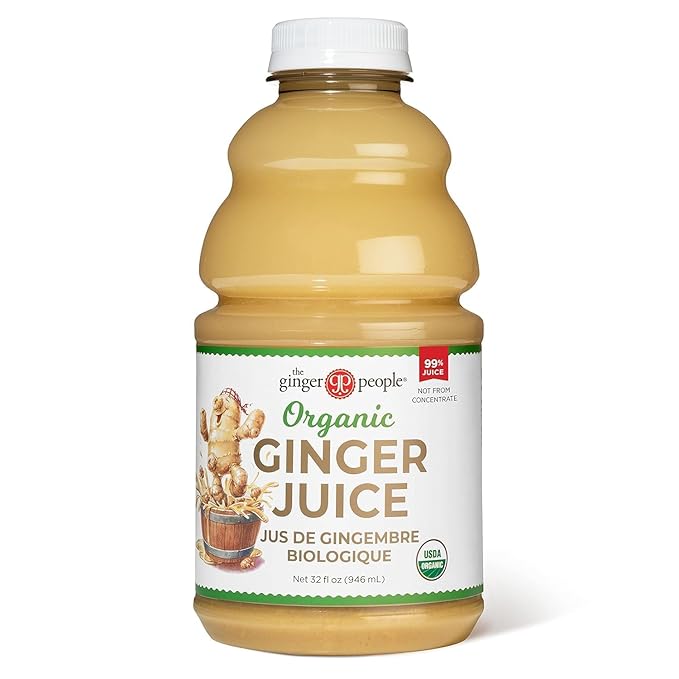 The Ginger People 99% Pure Organic Ginger Juice – Digestive Health, Premium Quality, 32 Fl Oz Bottle (Pack of 12)