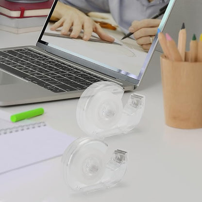 24 Pcs Transparent Tape with Dispenser, 0.7 in x 1000 in Clear Tapes and Refillable Dispensers, Office Tape Rolls with Dispenser Bulk for Craft Jobs, Gift Wrapping, Repairing, Home and School