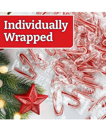 Bulk Mini Candy Canes 2000 Count – Individually Wrapped Peppermint Candy – Christmas Holiday Treats, Stocking Stuffers, Party Favors, Bulk Christmas Candy