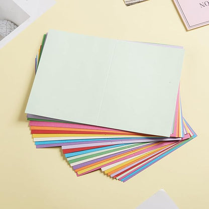 50 Pack Blank Cards Folded Cardstock Thank You Blank Greeting Cards for Invitations, Wedding, Greeting Cards, All Occasion DIY (Multicolor, 3x5)