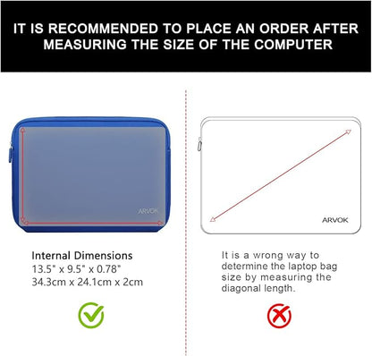 Arvok 13 13.3 14 Inch Laptop Sleeve Case for MacBook Pro/MacBook Air 13-14 inch, Water-Resistant Notebook Chromebook Computer Pouch, Carrying Bag Cover for HP/Dell/Lenovo/Asus/Acer, Dark Blue