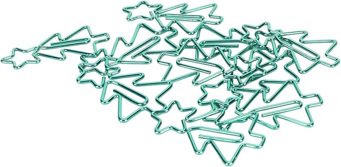 Tree Shape Paper Clips, 100pcs Cute Paperclips, Decorative Non Slip Bookmark Paperclips for School Home, Electroplating Process for Lasting Use, Includes Storage Box