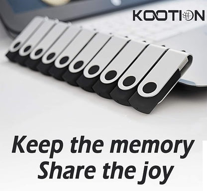 64GB Flash Drive KOOTION 10 Pack USB 2.0 Flash Drive 64GB USB Flash Drives Thumb Drive Jump Drives Keychain Memory Stick Black