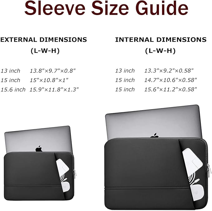 TEDNETGO Laptop Sleeve, 14 inch Laptop Case for Apple MacBook Pro 2024, Upgrade 13 Inch Waterproof Protective Computer Case Cover Bag Compatible for 13.3 14 inch MacBook Pro 2024, MacBook Air, Black